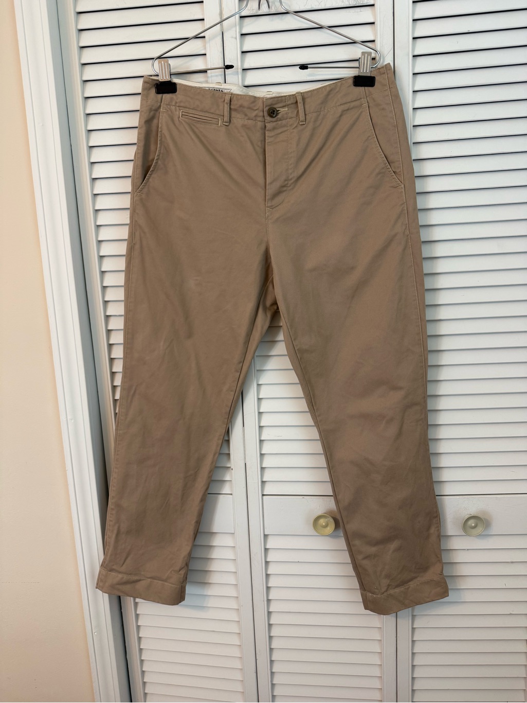 Wallace & Barnes Officers Chino 34 Khaki Field Trousers Button Fly J. Crew Prep